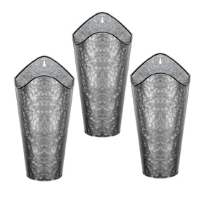 Maceta colgante de pared de hoja de Metal con revestimiento de polvo dorado acabado forma redonda de alta calidad para decoración de jardín - Product Image 5