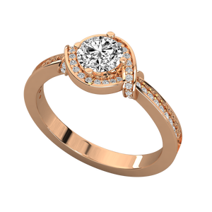 Bague solitaire en or 18 carats avec diamant brillant - Product Image 4