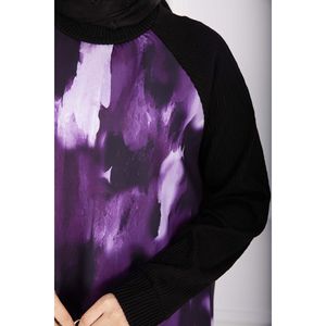 Ensemble hijab deux pièces décontracté en mousseline de soie côtelée à imprimé batik, chic pour la saison printanière - Product Image 4