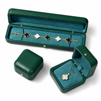Boîte d'emballage pour bijoux carrée et ronde multicolores, en cuir de qualité supérieure, fabriquée directement par MISEN, pour la présentation de bijoux fins.