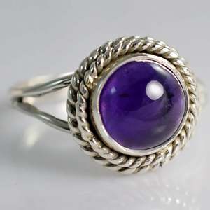 Navya <b>Craft</b> 925 Sterling Silver Boho Jewelry Handmade Amethyst <b>Ring</b> Geometric Pattern Oval Cut Fine for Everyday Wear Sizes 4 13 - Product Image 3