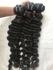 Venta al por mayor 100% de la cutícula DE LA Virgen alineados de alta calidad suelta de onda profunda de Malasia paquetes de cabello humano de cierre de la trama cruda sin procesar - Product Image 3