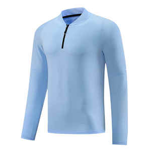 Vente en gros Chemises pour hommes à demi-fermeture éclair Chemises de mode confortables et décontractées OEM ODM Fournisseur direct usine Logo personnalisé Haut élégant pour hommes - Product Image 2