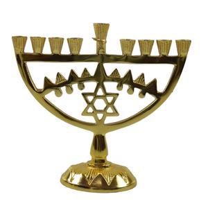 Candelero romántico Menorah Hanukkah Candle Stand Tealight Holder Metal Gold Decorativo para decoración de boda - Product Image 1