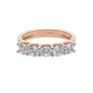 Anillo de Eternidad Clásico para Mujer, Chapado en Rodio, con Diamante CVD Cultivado en Laboratorio, Certificado IGI, Oro de 14K, Corte Clásico, Media Eternidad, Aniversario - Product Image 2