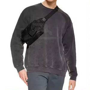 Acid Wash Sudadera Hombre Casual Pullover Algodón suave Vintage Look Street Style Para venta en línea - Product Image 5