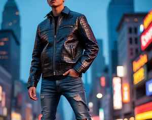 Python <b>Leather</b> <b>Jacket</b> <b>Men</b> Custom Size <b>Leather</b> Biker <b>Jacket</b> Man Customised Wholesale - Product Image 3