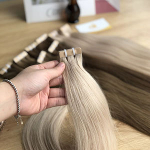 El mejor precio al por mayor de Vietnam, extensiones de cabello con cinta de colores, cabello Minh Khang 100% virgen Natural no Remy, textura recta alta - Product Image 1