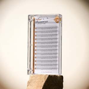 Cils préfabriqués en éventail W Lash (3D) 0.07 en fibre PBT coréenne de haute qualité, plats 6D, courbure CC/LC/DD, longueur 7mm/25mm, mixte - Product Image 2