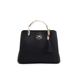 Bolso de mano negro informal moderno P55323 con forro de cuero genuino Dos correas Patrón de logotipo cuadrado Cierre de botón Logotipo personalizable - Product Image 1
