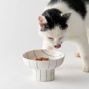 Decorative Ceramic Pet <b>Bowl</b> For Indoor Cats With Unique Design To Match Modern Home Decor And Furniture - Product Image 1