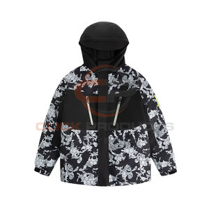 Veste bouffante à capuche en laine imprimée personnalisée pour hommes col montant motif dessin animé noir rouge coupe-vent séchage rapide hiver extérieur OEM - Product Image 5