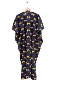 เดรสแม็กซี่แขนสั้นพิมพ์ลายสำหรับผู้หญิงชุดใส่สบายน้ำหนักเบาผ้าคอตตอนชุดใส่กลางคืนสำหรับผู้ใหญ่ผ้าเรยอน - Product Image 5