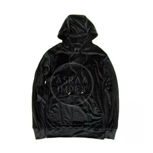 Chándal de Terciopelo para Hombre, Talla Grande, Personalizable OEM, Color Sólido, con Capucha y Cierre de Cordón, Ropa Casual de Invierno - Product Image 2