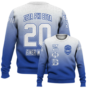 Zeta Phi Beta 1920 pull de sororité en tricot ZPhiB bleu blanc vie grecque Chenille Patch Divine Nine Premium Sisterhood - Product Image 6