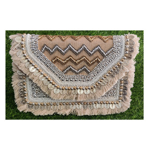 Transferencia directa de fábrica, bolsos de embrague de noche hechos a mano indios, bolso de mano de boda de moda Bohemia, bolso de mensajero personalizado - Product Image 1