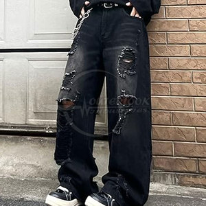 Wholesale Men Wide Leg Jeans <b>Pant</b> Breathable Quick Dry Men Wide Leg Jeans <b>Pant</b> In Adult Size <b>Pant</b> - Product Image 4