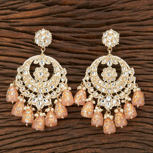 Artificial Indo Western Chand <b>Earring</b> With Gold Plating 108981 Fashion Jewellery Wholesalers in India - Product Image 6