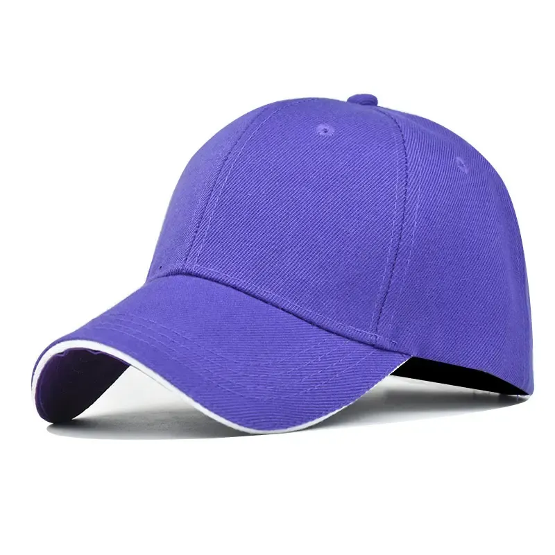 2023 gorra de béisbol de poliéster grueso pareja ala curva alta calidad en blanco liso papá sombrero gorra nuevo diseño bordado Logo