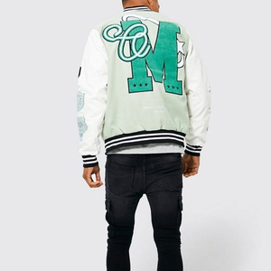 Veste d'hiver de style universitaire de haute qualité, corps en laine, manches en cuir véritable, veste universitaire élégante personnalisée pour hommes - Product Image 6