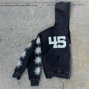 Sudaderas con capucha para hombre, ropa de calle personalizada, gráfico Dtg, fabricantes desgastados, recortada, Vintage, piedra lavada, Zip up, Sudadera con capucha de peso pesado para hombres - Product Image 2