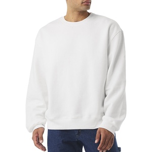 Sweat-shirt basique à col rond pour homme en molleton de coton, coupe oversize décontractée, style streetwear, coupe ample, uni - Product Image 1