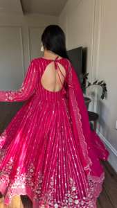 2024 été femmes col en v parole longueur robe solide motif lourd 3mm paillettes broderie lavable tissé tissu pour les Festivals de travail - Product Image 6