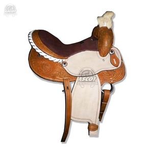 Venta al por mayor Western Leather Saddle Stock Sillín para caballo Hecho a mano accesorios Premium negro - Product Image 6