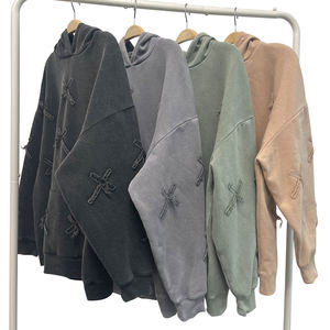 Proveedor de Ropa Urbana Masculina de Alta Calidad al por Mayor, Sudadera con Capucha de Felpa Francesa Lavada al Ácido y Decolorada por el Sol, Mezcla de Algodón para Hombre y Mujer - Product Image 6