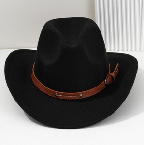 Nuevo sombrero de Jazz con parte superior plana Otoño Invierno clásicos hombres mujeres fieltro de lana decoración de cinta Fedora - Product Image 1