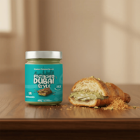 Mado Crème de Lait à la Pistache Fraîche Style Dubaï, Agent Gélifiant, Durée de Conservation 24 Mois, Qualité Alimentaire, Pot en Verre 350g