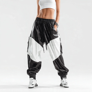 Pantalones de cuero de moda para mujer, ropa de calle, pantalón de cuero de motorista de invierno, pantalón de cuero PU de pierna ancha para mujer - Product Image 3