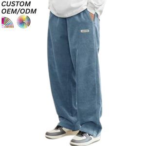 Pantalon de bureau décontracté pour homme grande taille, coupe ample, 100% coton, respirant, séchage rapide, fermeture à cordon, imprimé, personnalisé - Product Image 1
