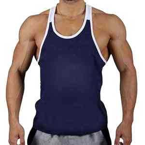 Camiseta sin mangas de algodón pesado de gran tamaño para hombre, camisetas sin mangas con músculos y lavado ácido con logotipo personalizado, método de tejido de punto - Product Image 1