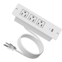 Multiprise encastrable avec ports USB et protection, rallonge électrique pour maison et bureau