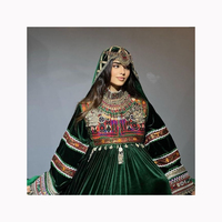 Excelente calidad Afghani Kuchi vestidos para Eid calidad color sólido bordado Vestido de manga larga Mujer Afgana