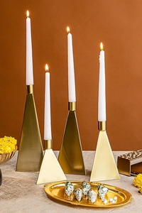 Bougeoir Oro décoratif de luxe en métal doré en acier inoxydable doré (lot de 4) - Product Image 3