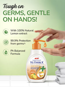 Yuthika Naturals 500ml pH équilibré citron nettoyant pour les mains 100% extraits naturels sous forme liquide - Product Image 6