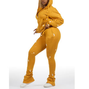 Ensemble de survêtement confortable pour femmes, jogging, col rond, respirant, tenue de sport pour la salle de sport, la course à pied, le fitness - Product Image 3
