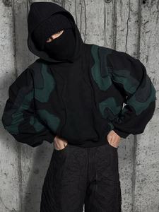 Sudadera con Capucha de Invierno para Hombre, Estilo Vintage, con Parches Bordados Desgastados, Logotipo Personalizado, Sudadera de Forro Polar, Ropa Urbana - Product Image 4