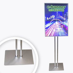 LED Illuminated Poster Stand-Tempered Glass <b>Advertising</b> <b>Light</b> <b>Box</b> with Aluminum Frame Indoor Hanging Display - Product Image 1