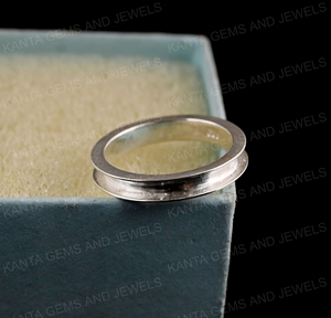 18K Gold 4mm Wide Edge Core Tunnel <b>Ring</b> 925 Sterling Silver Inlay <b>Resin</b> Ashes Jewelry Making Craft Jewelry Finding Component - Product Image 4