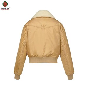 Handmade Synthetic <b>Leather</b> Winter Casual Bomber <b>Jacket</b> with Zipper Closure Solid Pattern Mandarin Collar <b>Aviator</b> Pilot Style - Product Image 6