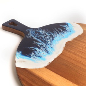 Mới đến cheeseboard với thiết kế thủ công độc đáo và xử lý sóng biển gỗ tếch và nhựa Epoxy thớt - Product Image 3