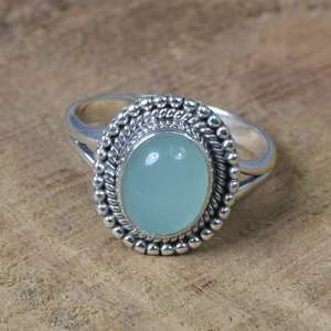 Anillo de moda de Plata de Ley 925 de excelente calidad Eternity Vermeil Designer Blue Calcedonia Gemstone Classic Wedding Party - Product Image 1