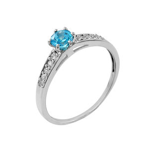 Bague éternité de qualité supérieure en argent sterling 925 avec topaze bleue et pierres précieuses multiples en oxyde de zirconium pour femme, cadeau de mariage - Product Image 1