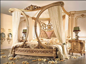 TH-H8241 de estilo europeo de lujo para dormitorio, cabecero tallado a mano con marco de madera maciza, muebles de dormitorio clásicos, diseño antiguo - Product Image 3