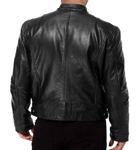 Top Design en cuir de vachette véritable Style Vintage rayure avec longue fermeture éclair qualité supérieure bonne qualité veste de motards personnalisée - Product Image 2
