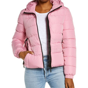 Chaqueta acolchada de lona ligera de manga larga para mujer personalizada OEM, transpirable, con cremallera completa, diseño empacable resistente al agua - Product Image 2