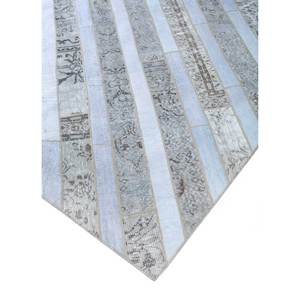 Tapis en laine noués à la main Provenance, motif abstrait rayé gris et noir, rectangulaire, pour la maison, le couloir, le salon - Pae-3763 - Product Image 2